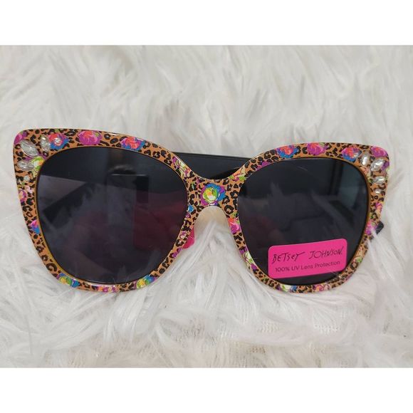 Betsey Johnson Accessories - NWT Betsey Johnson Leopard, Floral with Crystals Sunglasses
